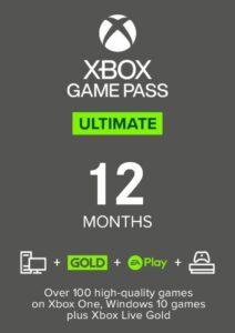 XBOX Game Pass Ultimate לחודש 12 הכולל גישה ליותר מ-100 משחקים באיכות גבוהה, Xbox Gold ו-EA Play על Xbox One ו-Windows 10.