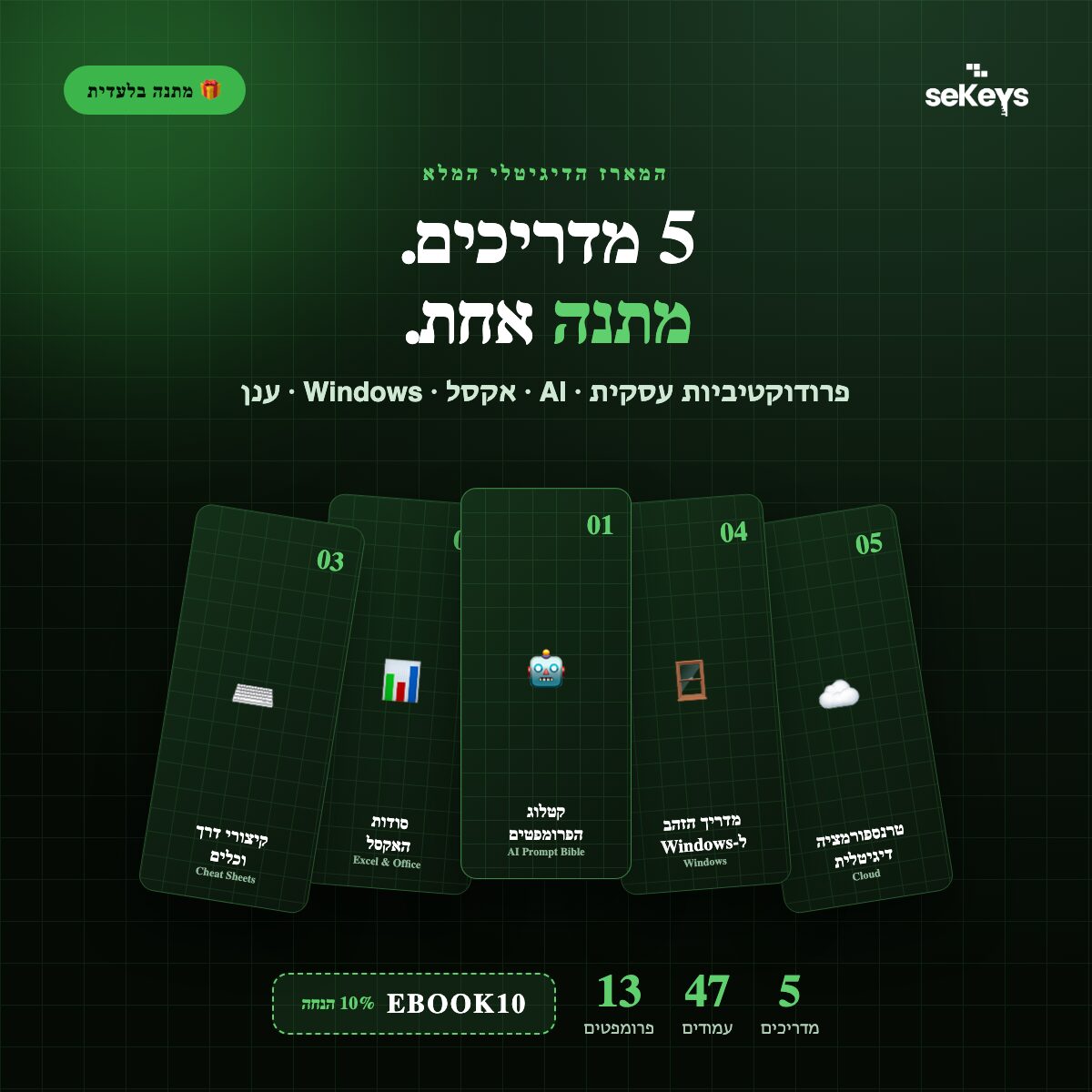 המארז הדיגיטלי המלא – 5 מדריכי פרודוקטיביות במתנה